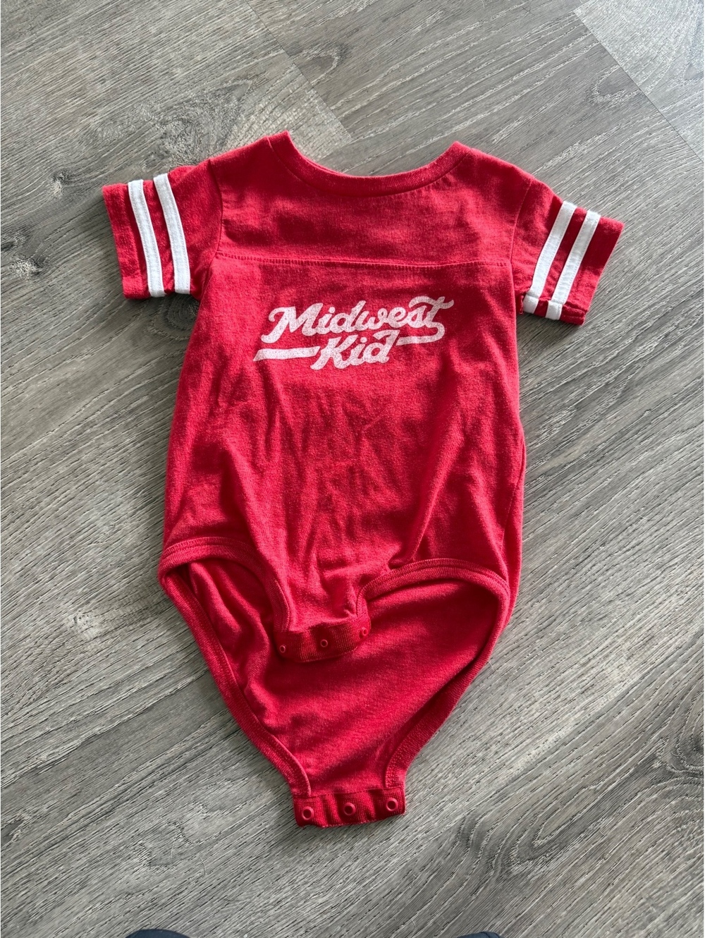 Orchard Street Apparel red Midwest Kid onesie, 18 months